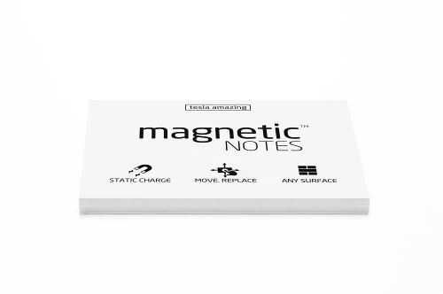 Karteczki elektrostatyczne Magnetic, 100x70mm, 100 sztuk, biały